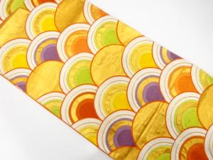 アンティーク　青海波模様織り出し袋帯（材料）